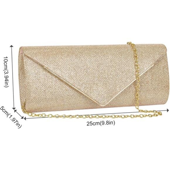 Larcenciel Clutch Purses for Women, Sparkling Envelope Evening Bag with - Picture 6 of 7